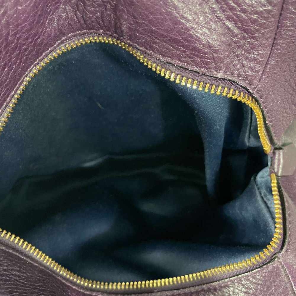 Coach #26224 Madison Leather Phoebe Shoulder Bag, Purple - Picture 12 of 14